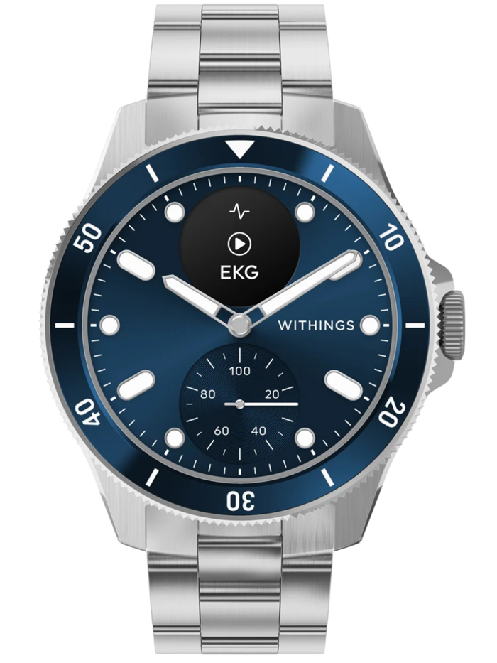 Withings ScanWatch Nova Smartwatch Epanafortizomenis Batarias me Asimi Metalliko Brasele HWA10-model 7-All-Int